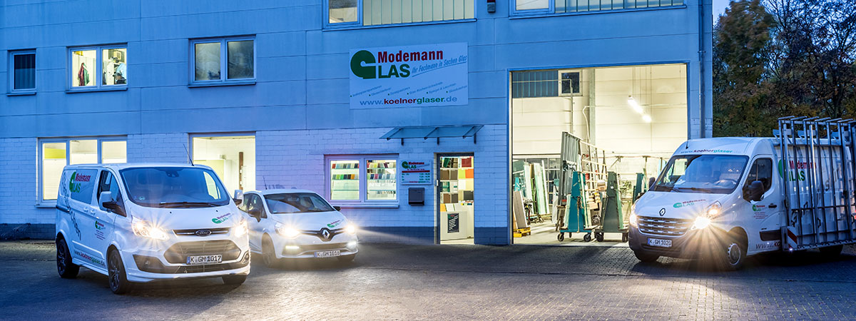 Glas Modemann GmbH - Glaserei Werkstatt und Fuhrpark heute